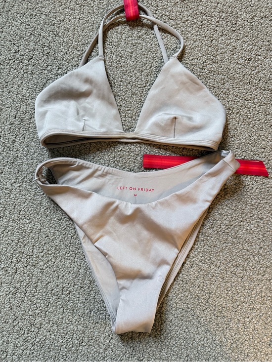 Left On Friday Other - Left On Friday Women's Light Beige Triangle Bikini Set